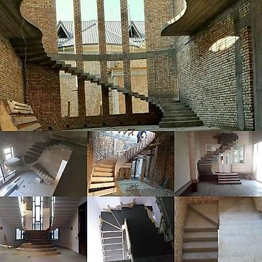 one construction: Бетонная лестница Для дома, Форма лестницы: Многомаршевая — 1