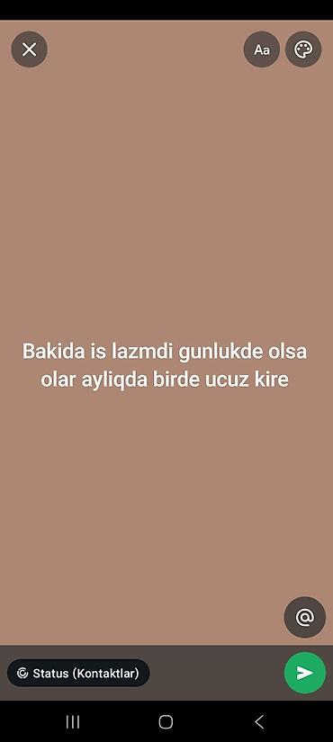 paketci teleb olunur: Xidmət: Bakıda iş axtarıram Təsvir: - Bakıda iş axtarıram – gündəlik — 1