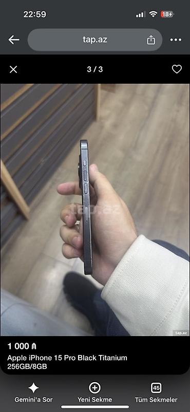 irsad electronics iphone 8: IPhone 15 Pro, 256 GB, Black Titanium — 2