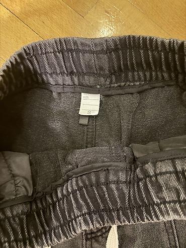 jogger: Qara-boz rəngli cins jogger şalvar - Kəsim: rahat/relaxed fit, düz — 4