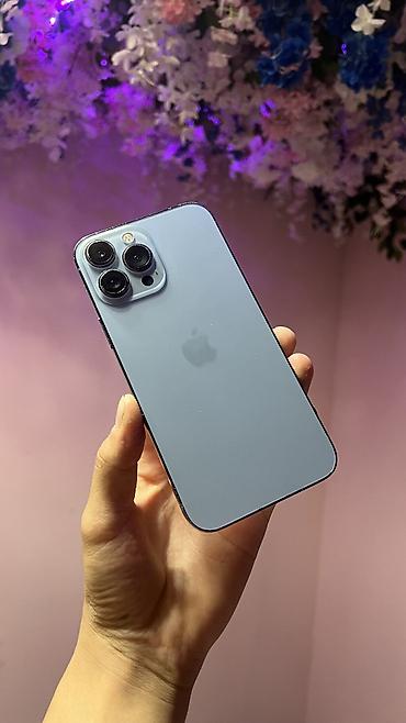 13 айфон про макс: IPhone 13 Pro Max, Б/у, 128 ГБ, Голубой, Защитное стекло, Чехол, Коробка, 100 % — 1