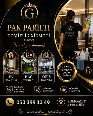 ev temizliyi: **Pak Parıltı Təmizlik Xidməti** Ev, bağ və ofis təmizliyi üzrə — 1