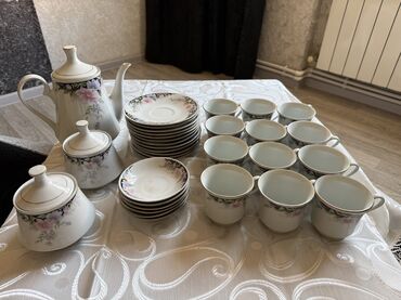 Çay dəstləri və servizlər: Çay dəsti, rəng - Ağ, Farfor, 10 nəfərlik, Rusiya — 9