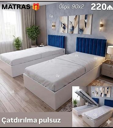 yumurta gence: Tək nəfərlik qaldırılan baza və matras dəsti - Ölçü: 90x200 sm — 1