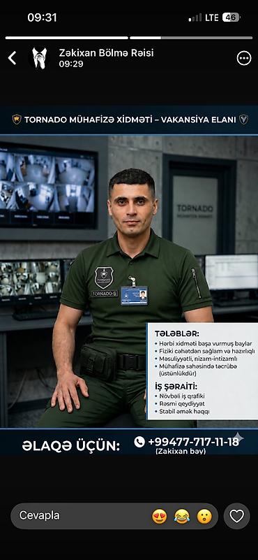 muhafize reisi: Sabit iş, rəsmi əmək müqaviləsi və karyera yüksəlişi imkanı — 1