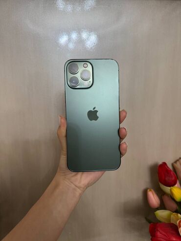 Apple iPhone: IPhone 13 Pro Max, Б/у, 256 ГБ, Зеленый, Зарядное устройство, Чехол, Коробка, 89 %