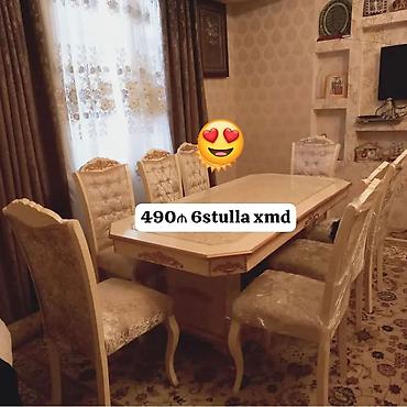 Ev və bağ: Qonaq otağı üçün, Yeni, Açılmayan, Dördbucaq masa, 6 stul — 1