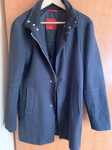 черное пальто в Кыргызстан | ПАЛЬТО: Мужское пальто, приталенное, Zara man. Черное, размер 38 (м)