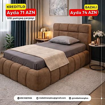 Çarpayılar: Yeni, Təknəfərlik çarpayı, Bazalı, Matras ilə, Azərbaycan — 10