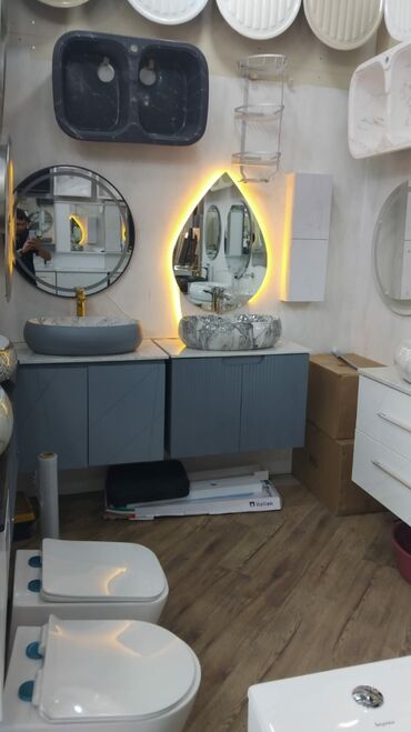 hamam kuncluyu: Hamam və sanitar avadanlıqları komplekti - Asma hamam mebeli: iki
