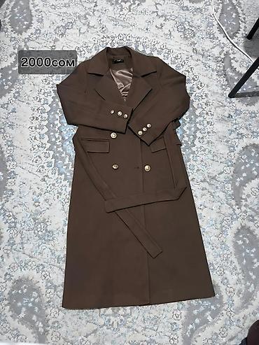 Пальто: Пальто, Классика, Искусственный мех, Длинная модель, С поясом, S — 1