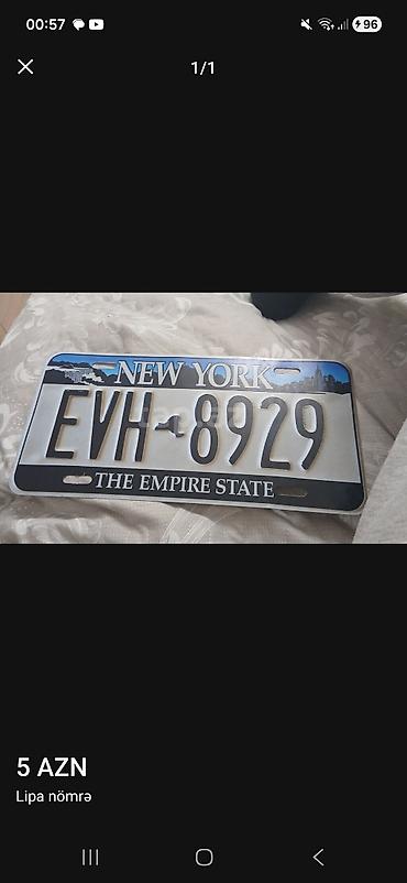 ramazan dekorları: Məhsul: Dekorativ Amerika nömrə nişanı – New York “The Empire State” — 1