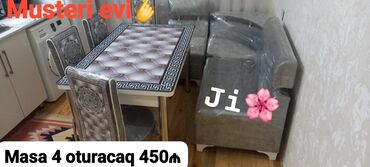 стол в стиле прованс: Mətbəx üçün, Açılmayan, Dördbucaq masa, 4 stul