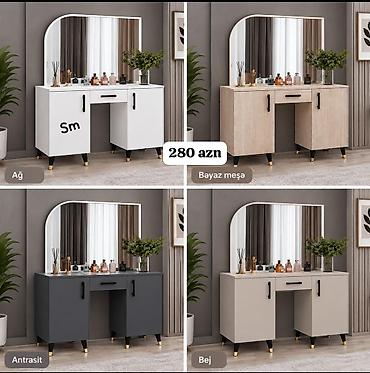 ucuz termolar: Vizaj/Toalet masası – böyük güzgülü model - Rəng seçimləri: Ağ, Bej — 1