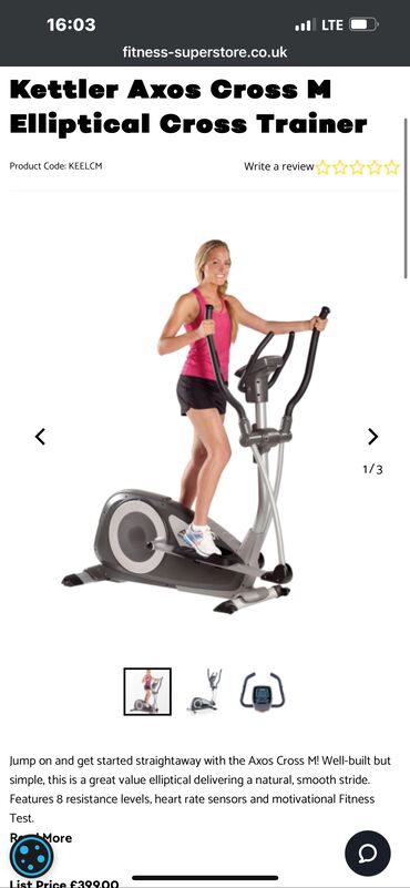 Velotrenajorlar: Kettler Axos Cross M Elliptical Cross Trainer