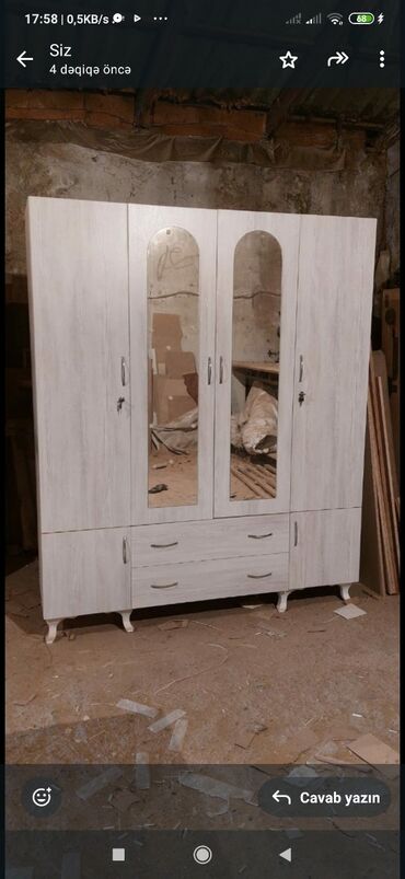 Dolablar: Yeni, Açılan, 4 qapılı Düz dolab, Qarderob, paltar dolabı, Azərbaycan — 5