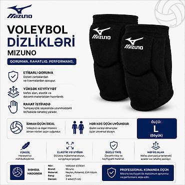 Tibbi məhsullar: №: 3865 Məhsulun adı: Mizuno Voleybol Dizlikləri, L ölçü, qara, 2 ədəd — 2