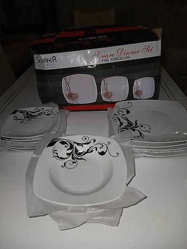 türkiyə bayrağı: Nahar dəsti, rəng - Ağ, Farfor, Schafer, Türkiyə — 3