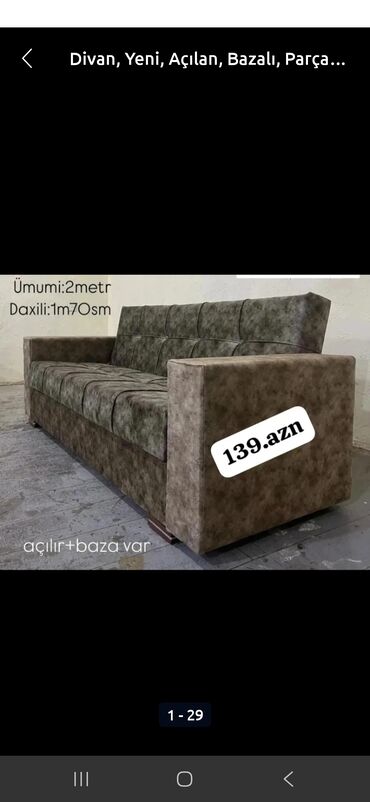 Divanlar: Di̇van-kravat, Açılan, Bazalı, Parça, Ödənişli çatdırılma — 1