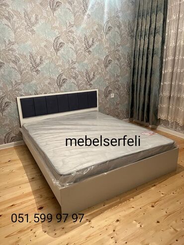 demir çarpayi: Новый, Двуспальная кровать, Без подьемного механизма, С матрасом, Без выдвижных ящиков, Азербайджан