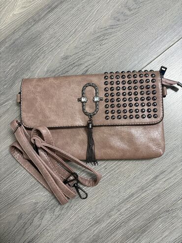 Классические сумки: 1.Клатч-конверт женский, розово‑тауповый - Материал: искусственная — 6