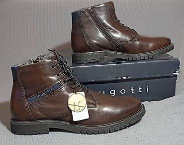 Čizme: Muške zimske kožne čizme original Bugatti broj 45 Nove,nikad nošene - — 1