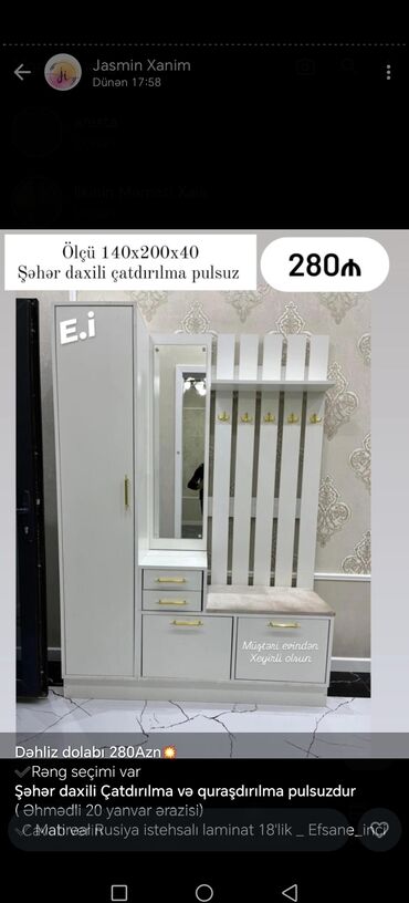 Dolablar: Açılan, 1 qapı Düz dolab, Dəhliz dolabı, Rusiya