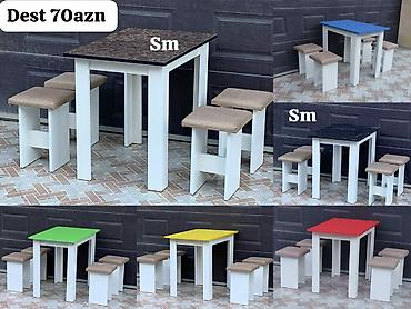 Masa və oturacaq dəstləri: 🇹🇷Turkiye istehsali. Metbex masa desti Masa 4 oturacaq Masa 80*130 — 7