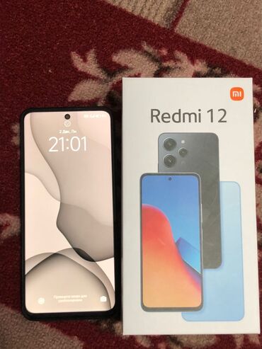 бытовая техника в рассрочку от магазина: Redmi, Redmi 12, Б/у, 256 ГБ, цвет - Черный, 2 SIM