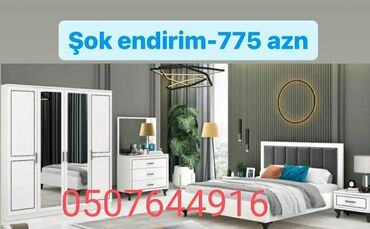 Yataq otağı dəstləri: İkinəfərlik çarpayı, Dolab, Termo, 2 tumba, Azərbaycan, Yeni — 23