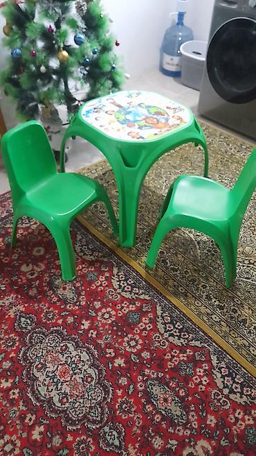 masa ve stul: İşlənmiş, Açılmayan, Kvadrat masa, 2 stul — 3