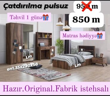 TV altlığı: Təknəfərlik çarpayı, Dolab, Tumba, Azərbaycan, Yeni