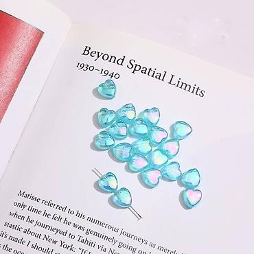 Другие товары для детей: Бусины акриловые в виде сердечка с перламутром, размер сердца 7 мм х — 6