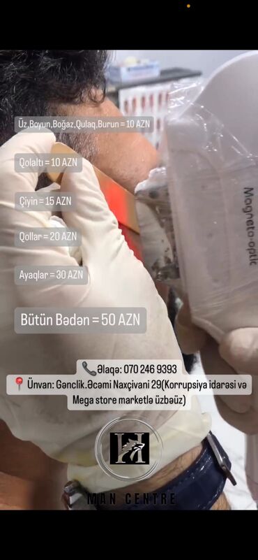 Digər gözəllik və sağlamlıq xidmətləri: Kişilər üçün Lazer Epilasiya✅ Üz,Boyun,Boğaz,Qulaq,Burun = 10 AZN — 7