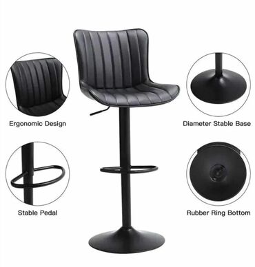 Stolice: Nove moderne barske stolice Hromirana baza, postolje sa gasnim liftom — 12