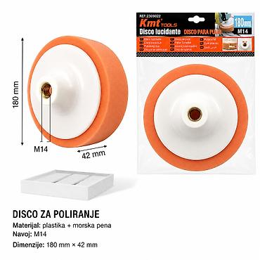 KMT Beli poklopac narandžasti sunđerasti tanjir 2309022 Polirni disk