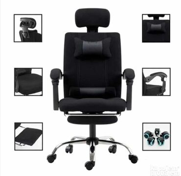 Stolice: Ergonomska kancelarijska stolica sa osloncem za noge - Podesivi — 6