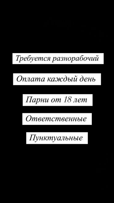 Разнорабочие: Требуется Разнорабочий, Оплата Ежедневно, Без опыта