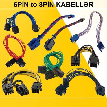 Klaviaturalar: Kabellər "6pin Original" ⭐6pin to 8pin GPU 15sm – 5 AZN ⭐6pin to 8pin