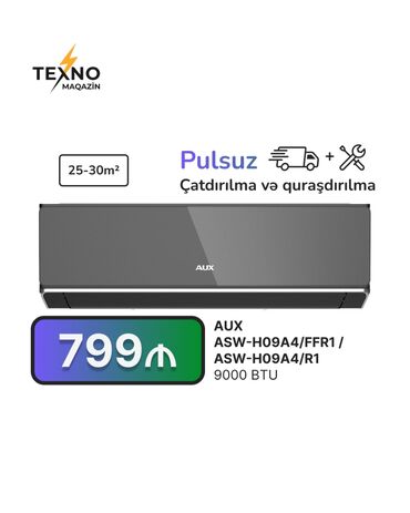 Kondisioner AUX, 20-25 kv. m, Split sistem, Kredit yoxdur, Pulsuz quraşdırılma