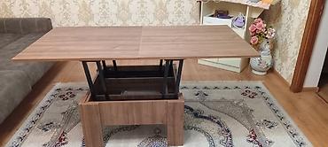 acılıb bağlanan masa: Qonaq masası, İşlənmiş, Açılan, Taxta, Kvadrat masa — 2