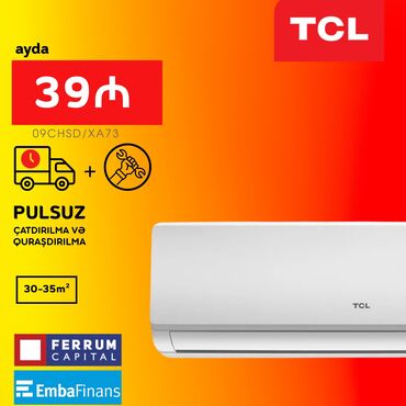 balaca kondisaner: Kondisioner TCL, Yeni, 30-35 kv. m, Split sistem, Kredit var, Pulsuz quraşdırılma