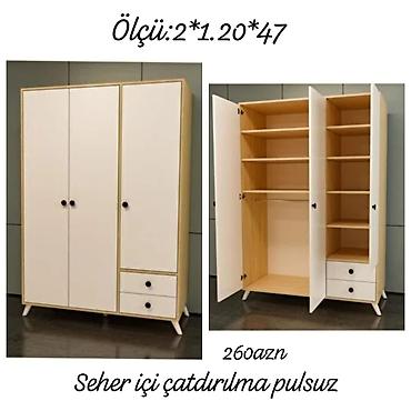 dolablar ucuz: Yeni, 3 qapılı, Siyirməli, Ağ, Açılan, Düz dolab — 1