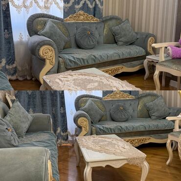 Kreslolar: İki eded Divan. ikisi 500azn. yaxsi veziyyetde. jurnalni masa ile bir