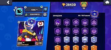 taçlar: Brawl Stars hesabı – KING™ - Kupa: 28.430 (ən yüksək: 28.431), Liqa — 3