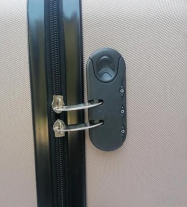 Putni koferi i torbe: Tvrdi kofer na točkićima – zlatno/bež boja - Materijal: čvrsta ABS — 4