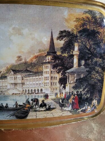 Kuhinjski setovi: Tanjir nov vintaz slika u staklu,rucni rad. univerzalan. Turski — 9