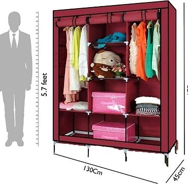 Paltar dolabları, qarderoblar: Paltar dolabi Qarderob Parça örtüklü portativ dolab – 130x170 — 13