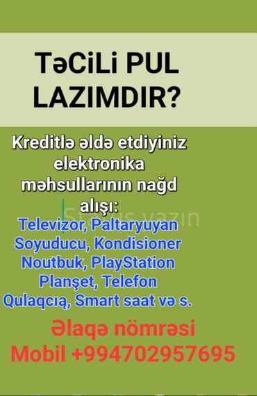 Başqa xidmətlər: Elaqe Whatsapda aktivdi Butun nov elektronika aliwi yuksek qiymete