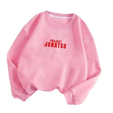 Svitşotlar: Unisex açıkpembe sweatshirt oversize projectjonatsu yazili